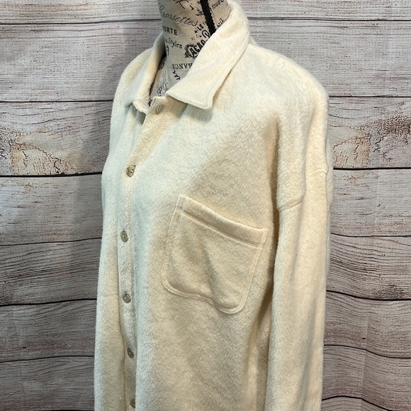 Vintage Chico’s Design Sherpa Shirt NWT Long Sleeve Button Down Natural Size XL - Picture 3 of 9